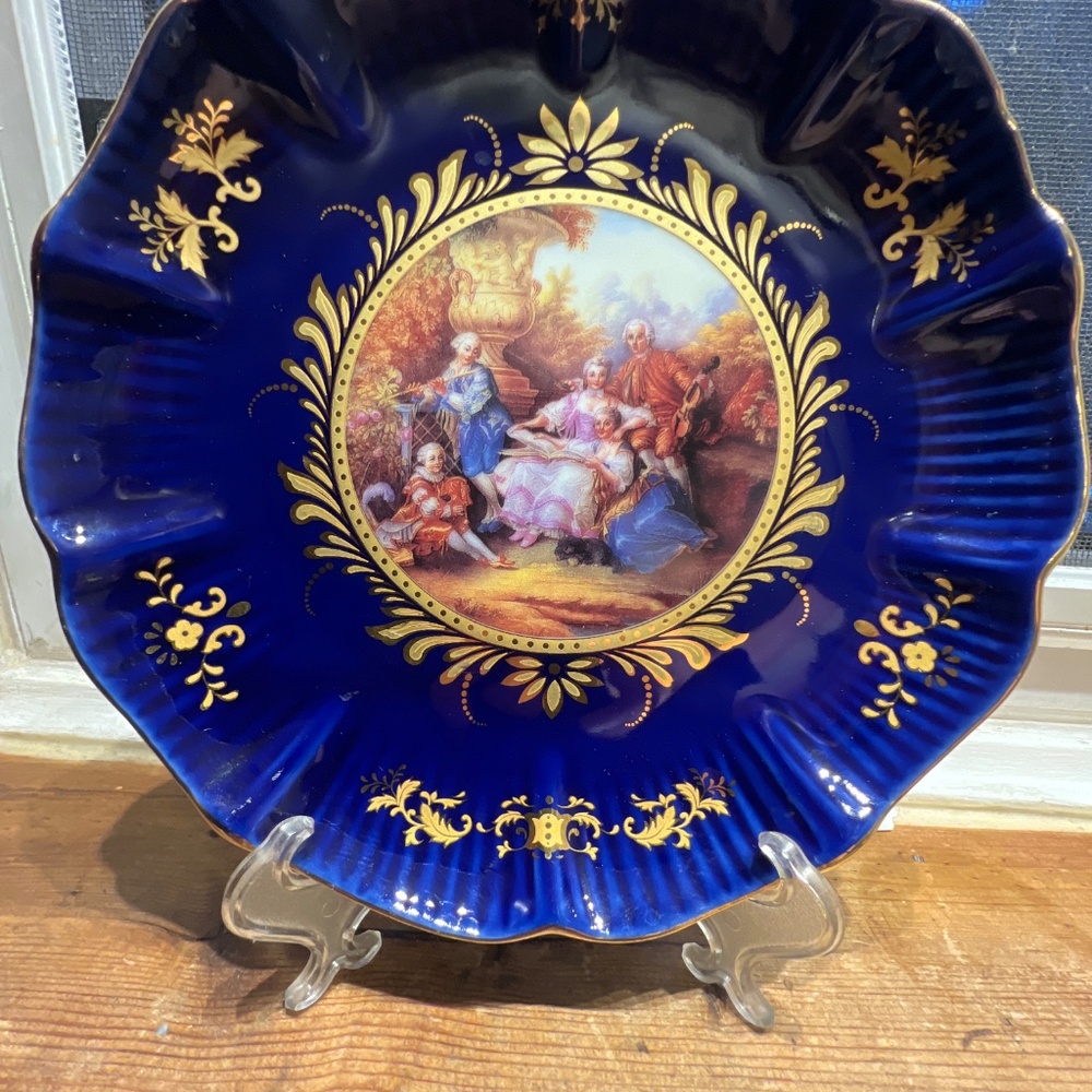 Limoges Cobalt Blue Plate